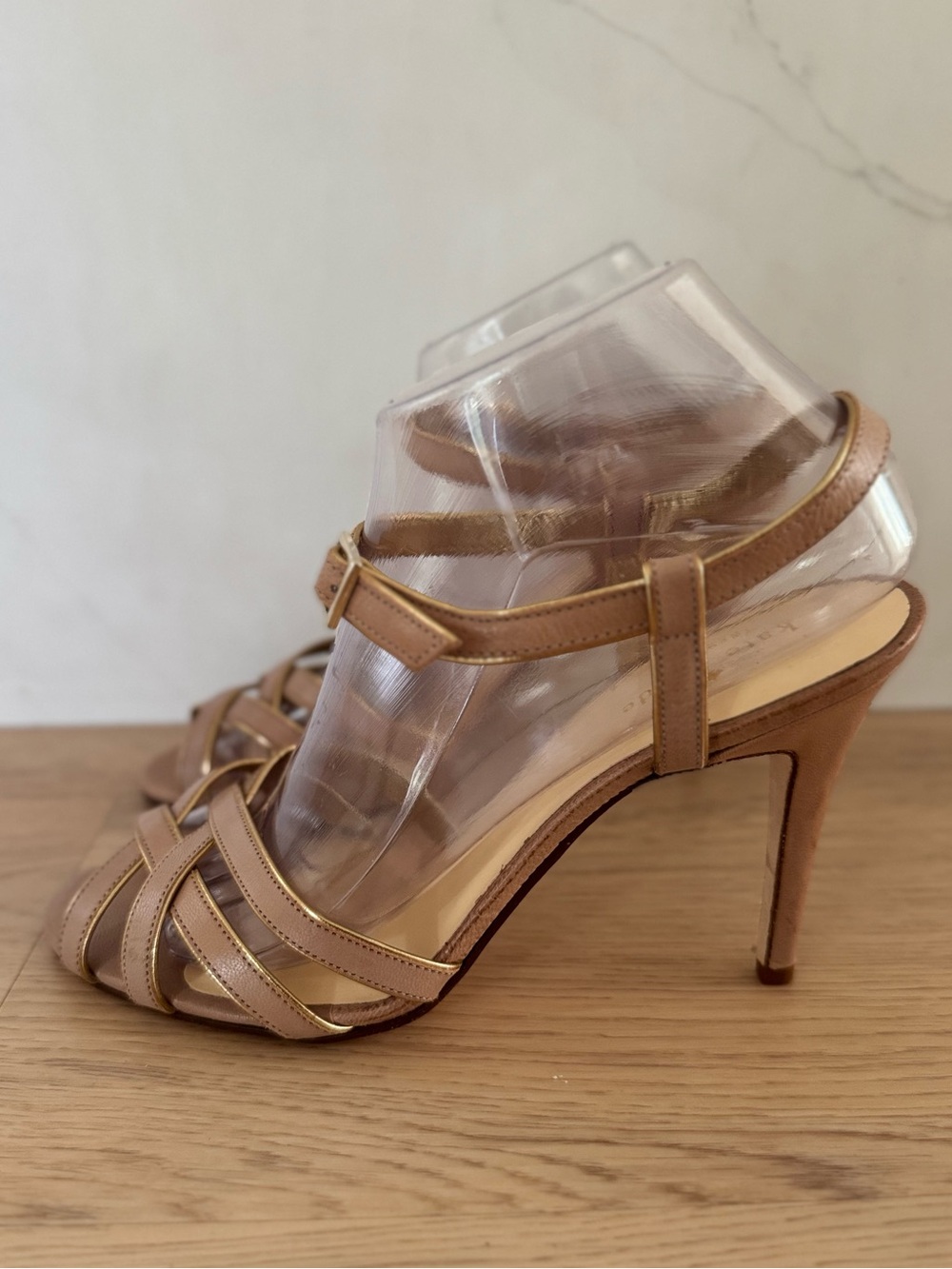 $228 Kate Spade New York Florence Tan Leather Strappy Sandal Ankle Strap 8.5